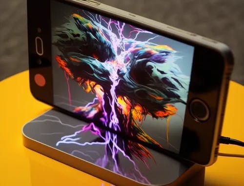 an iphone with lightning on it