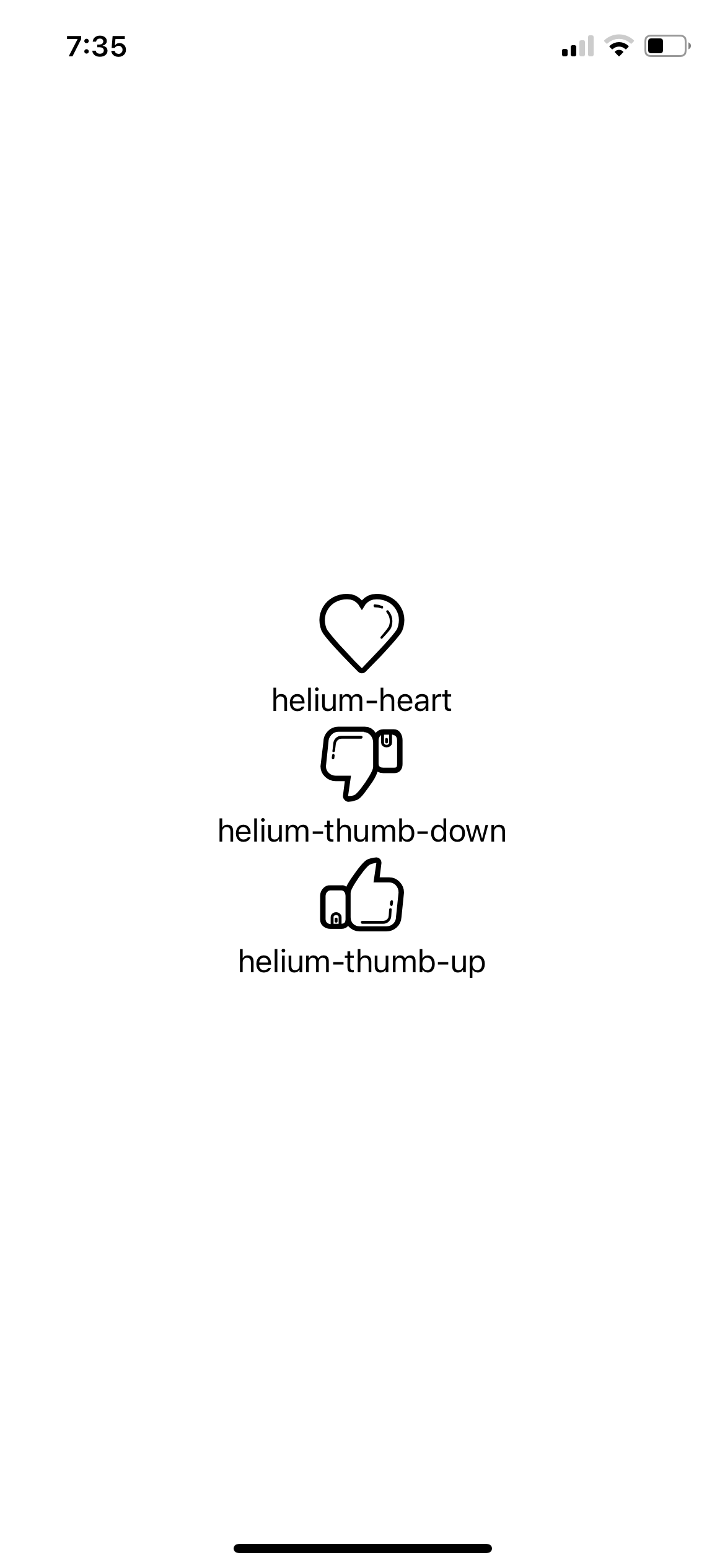 Heart, thumb down and up icons in browser