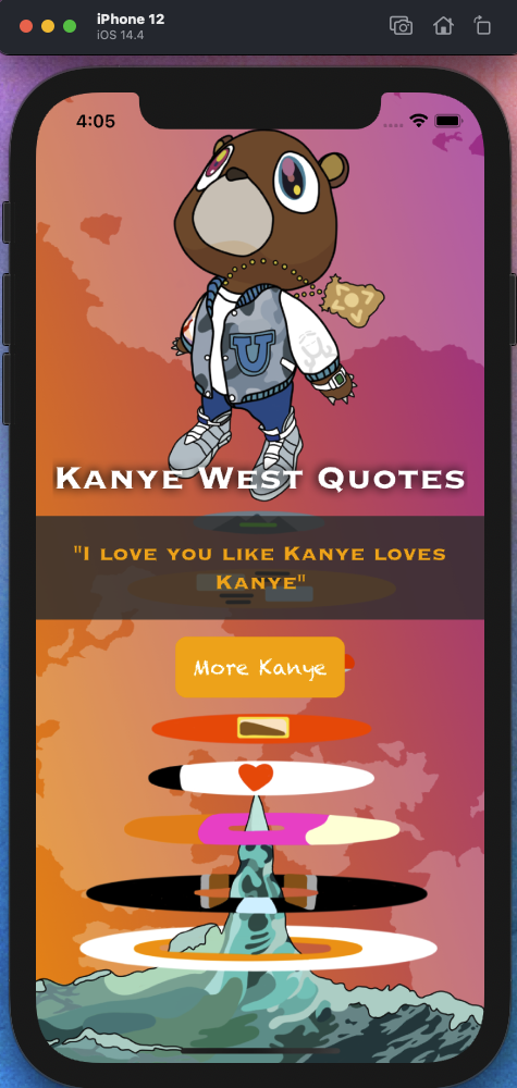 Kanye West Quotes app home screen