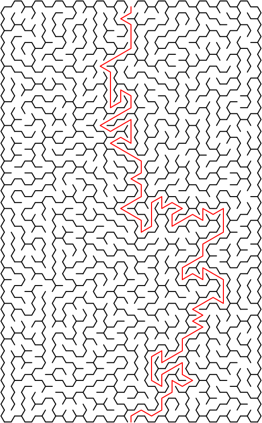 Red squiggly line with black background